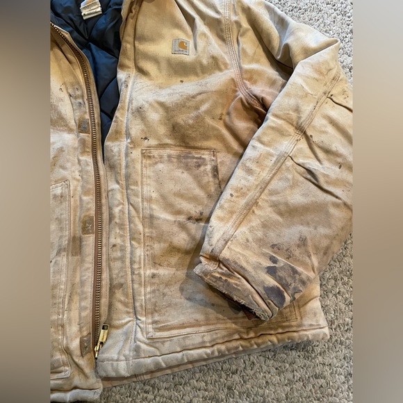 Carhartt Coat Mens LargeT Detroit Arctic Vintage Streetwear Quilted Duck Utility - Picture 2 of 6